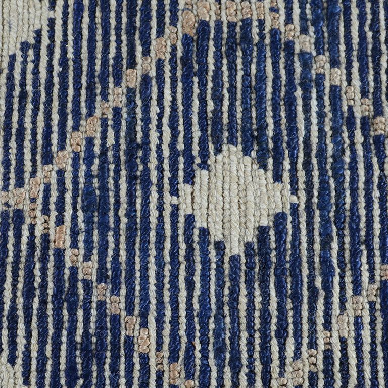 Rustica Indigo Blue and Tan Lattice Jute and Wool Area Rug image number 3