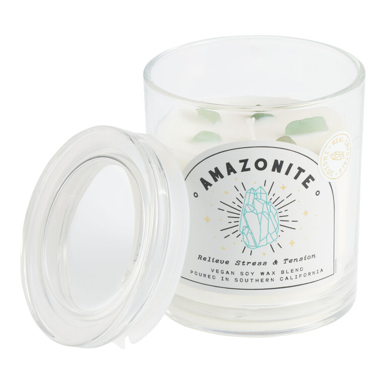 Amazonite Crystal Soy Wax Scented Candle image number 1