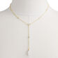 Cubic Zirconia 14k Gold Plated Lariat Necklace image number 1