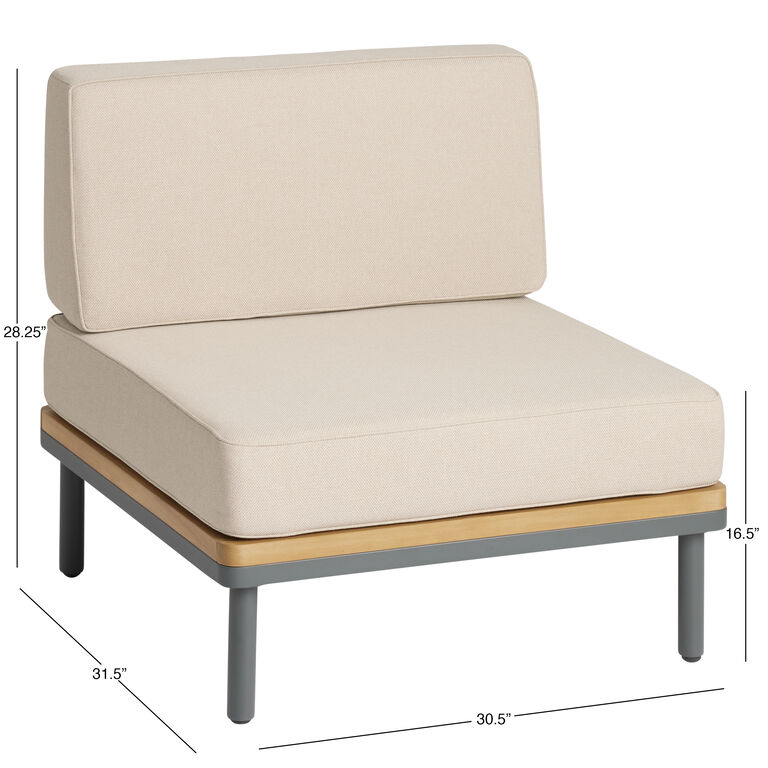 Andorra Modular Outdoor Sectional Armless Chair image number 7