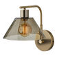 Lune Gray Smoked Glass Dome and Antique Brass Wall Sconce image number 0
