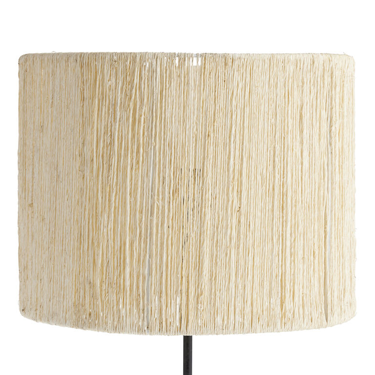 Bleached White Jute Basketweave Drum Table Lamp Shade image number 1