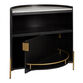 Gianni Half Circle Wood and Marble Top Bar Cabinet image number 4