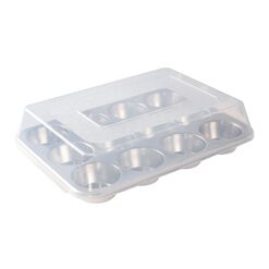 Nordic Ware Naturals Aluminum 12c Muffin Pan with Lid
