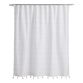 Ellie White And Ivory Embroidered Pom Pom Shower Curtain image number 0