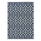 Cortes Navy Blue and White Geometric Indoor Outdoor Rug image number 0