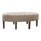 Stan Oval Natural Linen Tufted Upholstered Ottoman image number 0