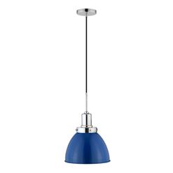 Iris Blue Metal Dome Shade Pendant Lamp