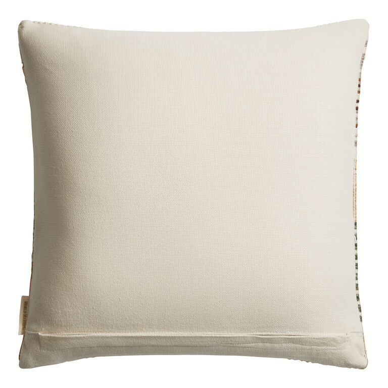 Ivory Multicolor Woven Indoor Outdoor Throw Pillow image number 3