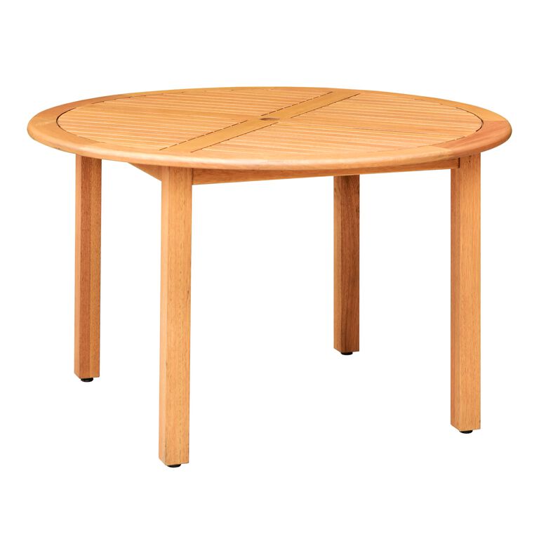 Grenada Round Eucalyptus Wood Outdoor Dining Table image number 1