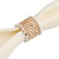 Woven Cane and White Bead Napkin Ring image number 0