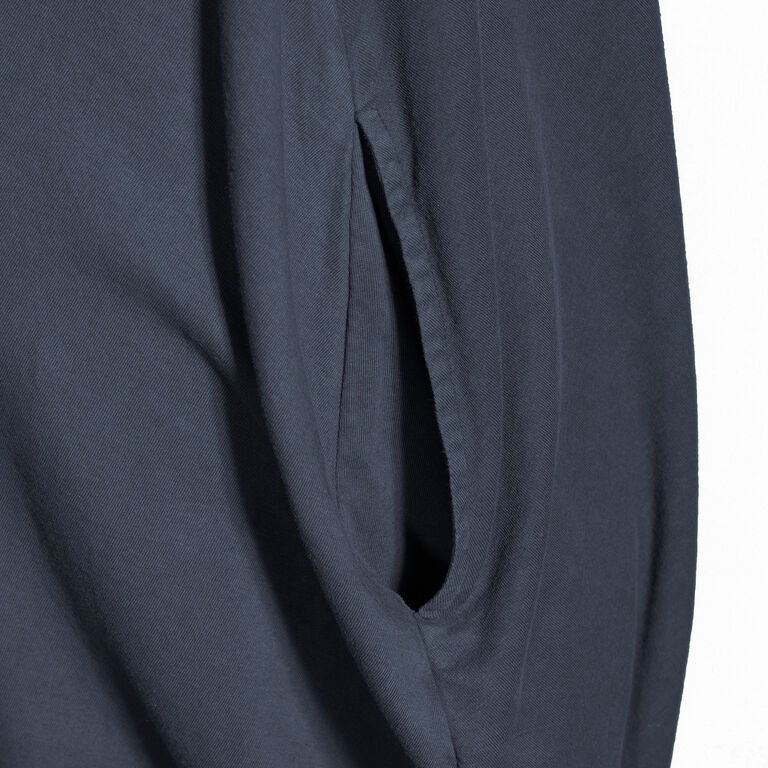 Washed Blue Knit V Neck Lounge Jumpsuit With Pockets image number 2