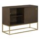 Byron Dark Brown Wood Media Stand With Record Storage image number 0