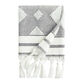 Hailey Black And White Sculpted Diamond Hand Towel image number 0