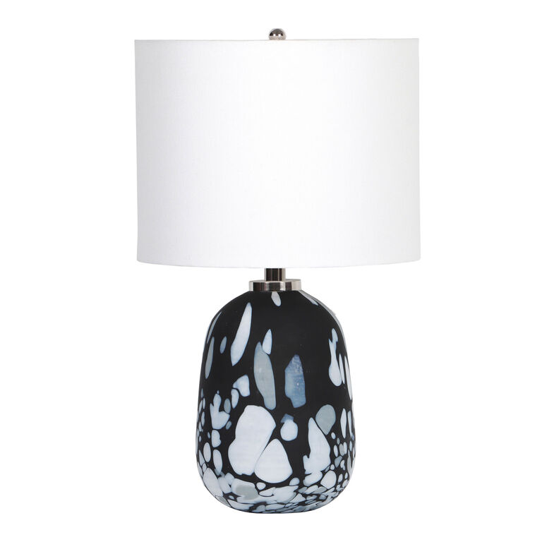 Alana Blue And White Glass Organic Dot Table Lamp image number 1