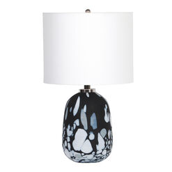 Alana Blue And White Glass Organic Dot Table Lamp