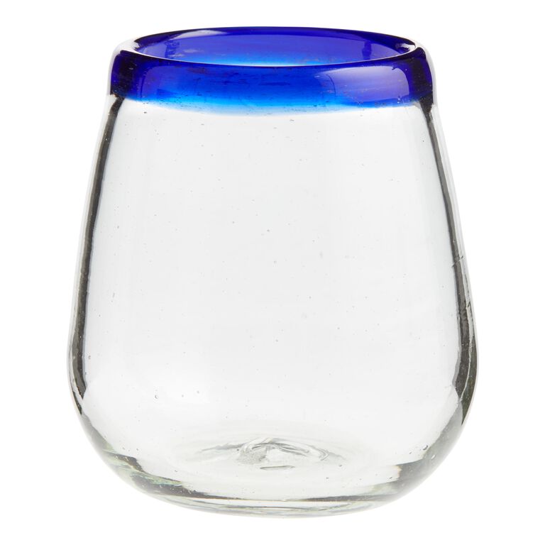 Rocco Blue Stemless Wine Glass Set Of 4 image number 1
