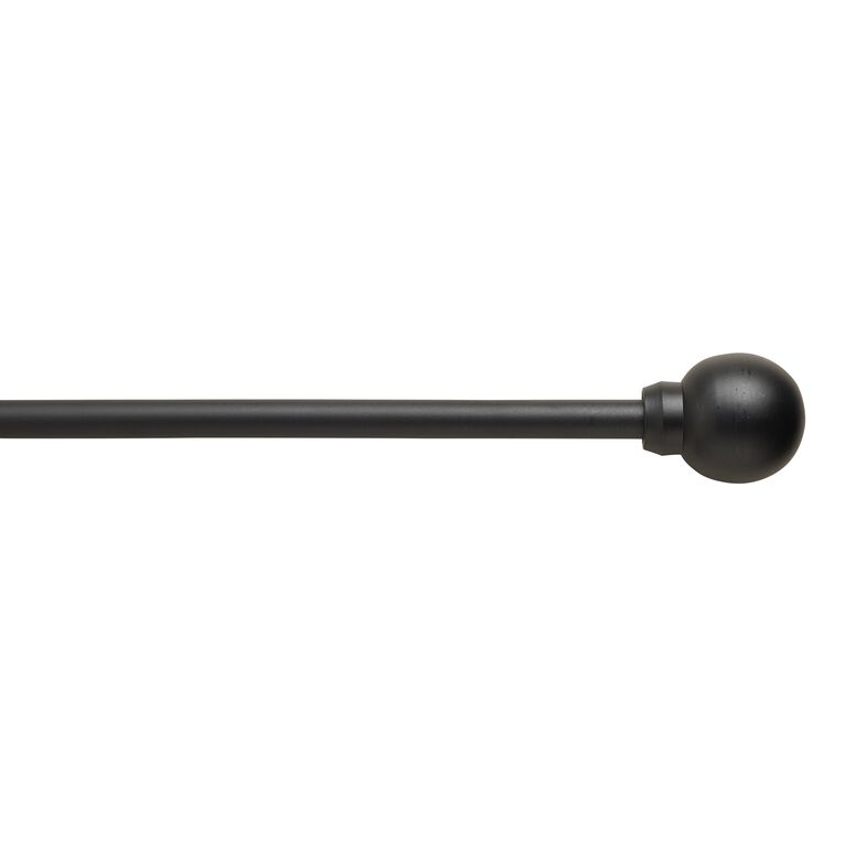 Matte Black Ball Finial Curtain Rod image number 1