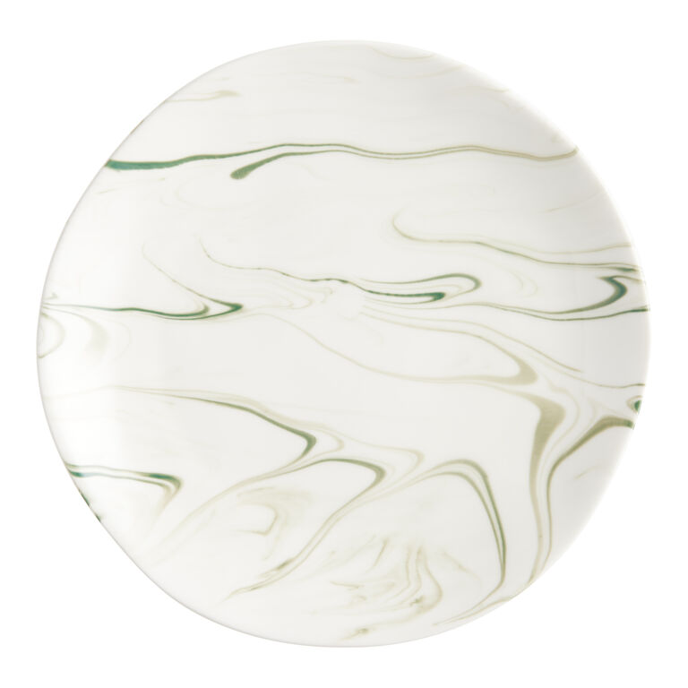 Green And White Marbled Organic Salad Plate image number 1