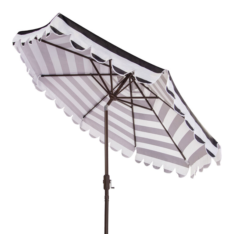 Striped Scalloped 9 Ft Tilting Patio Umbrella image number 6