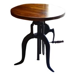 Wood And Metal Adjustable Ornella Side Table
