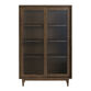 Kellen Tall Fluted Glass and Vintage Walnut Display Cabinet image number 2