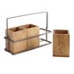 Wood and Metal Flatware Caddy image number 0