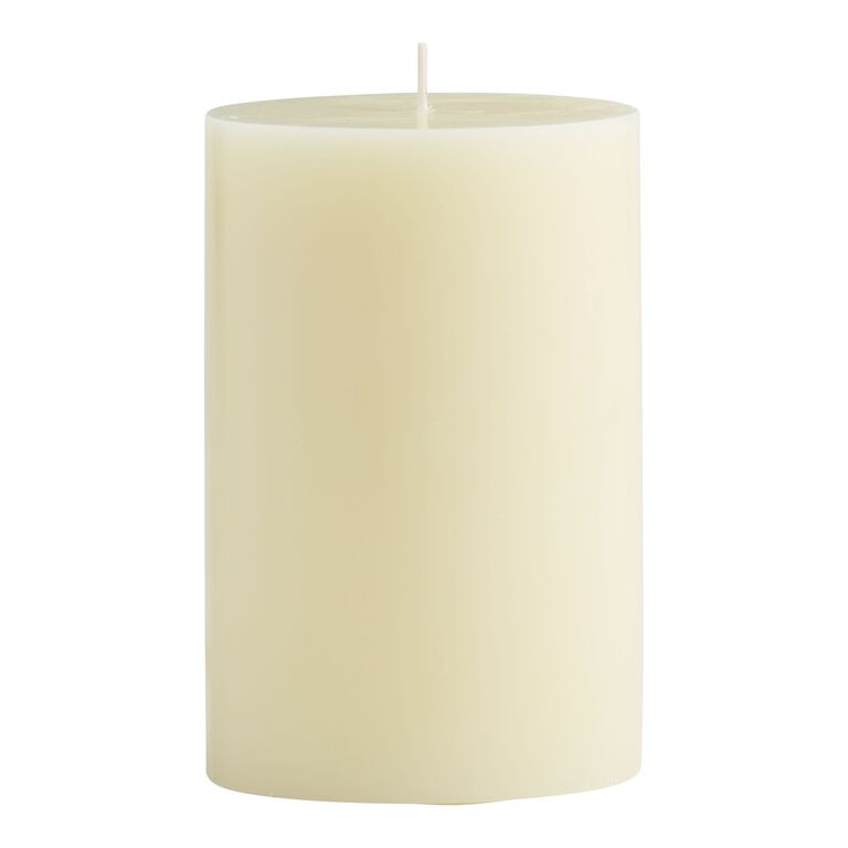 4x6 Ivory Unscented Pillar Candle image number 1