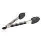 Mini Black Silicone and Stainless Steel Tongs Set of 2 image number 0