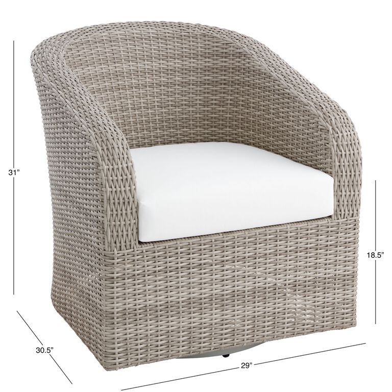 Magdalena Graywash All Weather Wicker Outdoor Swivel Chair image number 6