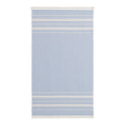 Lisbon Light Blue And Ivory Turkish Style Hand Towel