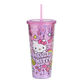 Hello Kitty Pink Stars Double Wall Cup With Straw image number 0