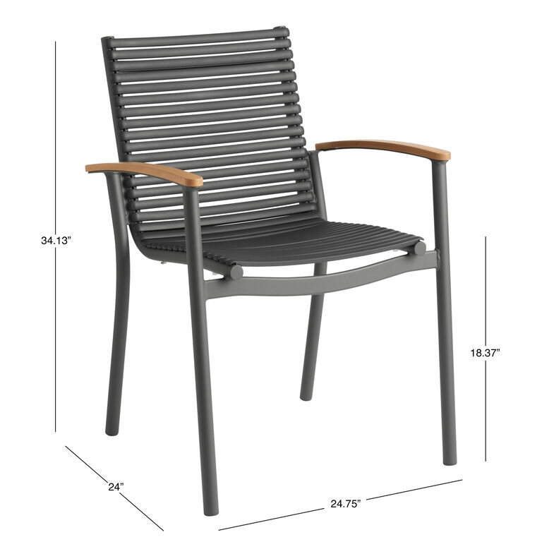 Palma Sur Recycled Plastic and Aluminum Outdoor Dining Chair Set of 2 image number 7