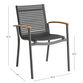 Palma Sur Recycled Plastic and Aluminum Outdoor Dining Chair Set of 2 image number 6