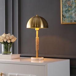Abbey Metal Dome And Marble Base Table Lamp