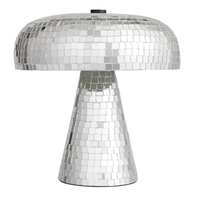 Mirrored Glass Disco Mushroom 2 Light Table Lamp image number 1