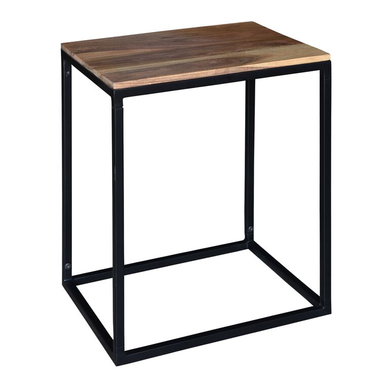 Hamden Acacia Wood And Iron End Table image number 1