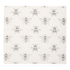 White And Charcoal Allover Bee Print Napkin Set of 4