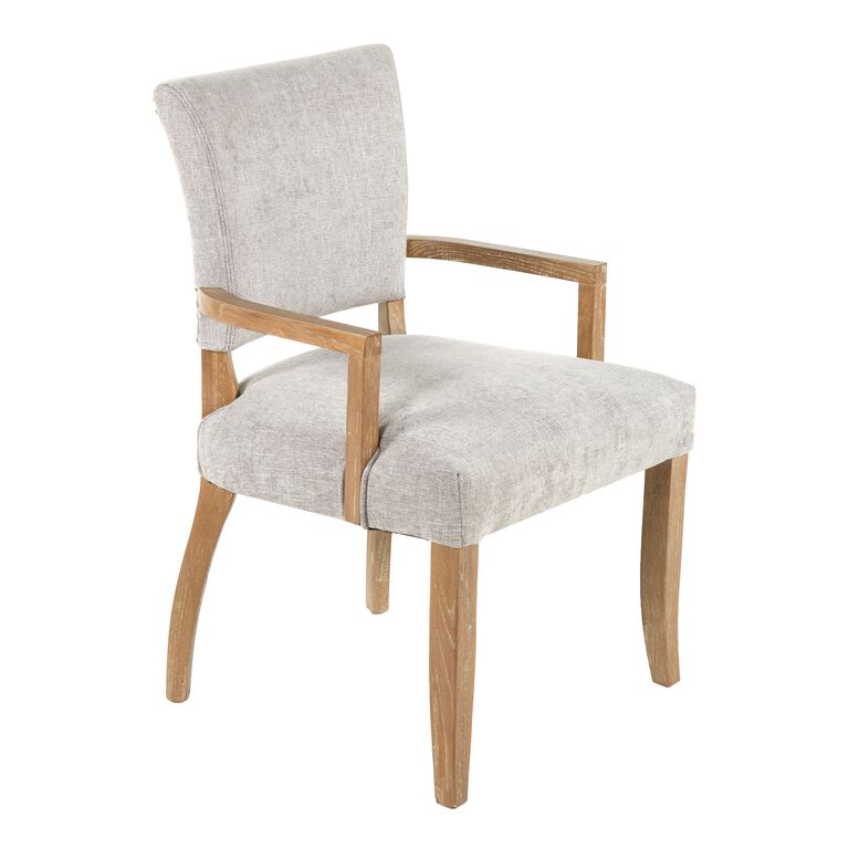 Monroe Gray Wood Upholstered Dining Armchair image number 1