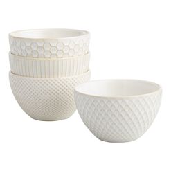 Avery Small White Textured Bowl Set Of 4