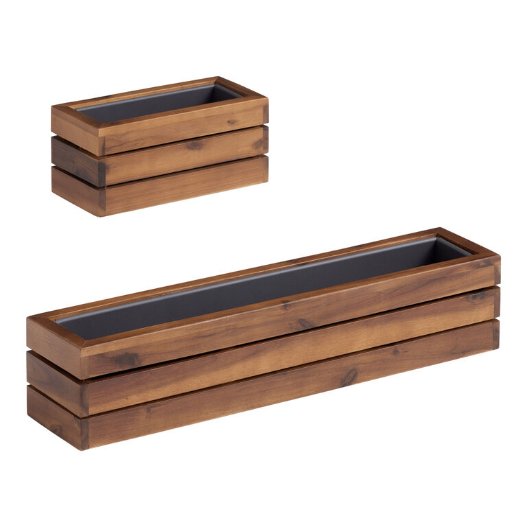Alicante Wood and Metal Outdoor Planter Collection image number 3