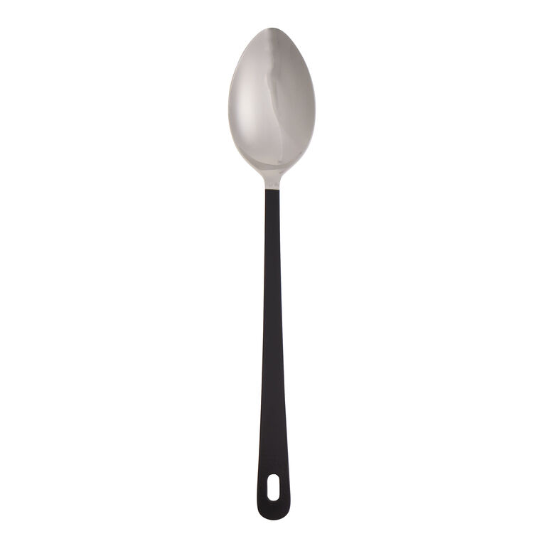 Matte Black and Brass Stainless Steel Cooking Spoon image number 1