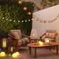 Faux Wicker Dome Solar LED 10 Bulb String Lights image number 1