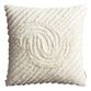 Ivory Embroidered Tufted Arch Throw Pillow image number 0