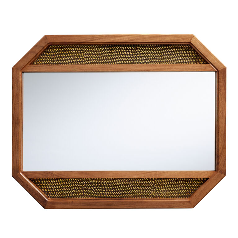 Alina Gold Clad Metal and Wood Wall Mirror image number 1