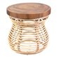 Round Teak and Rattan End Table image number 0
