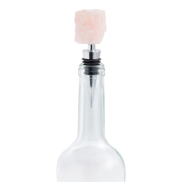 Genuine Rose Quartz Bottle Stopper image number 2