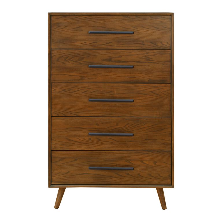 Fairbanks Tall Pecan Brown Ash Wood Dresser image number 2