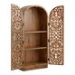 CRAFT Avni Arched Natural Carved Wood Floral Storage Cabinet image number 2