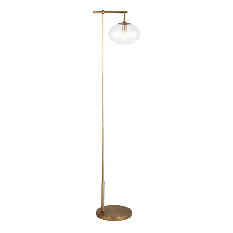 Rossi Metal And Seeded Glass Floor Lamp image number 1